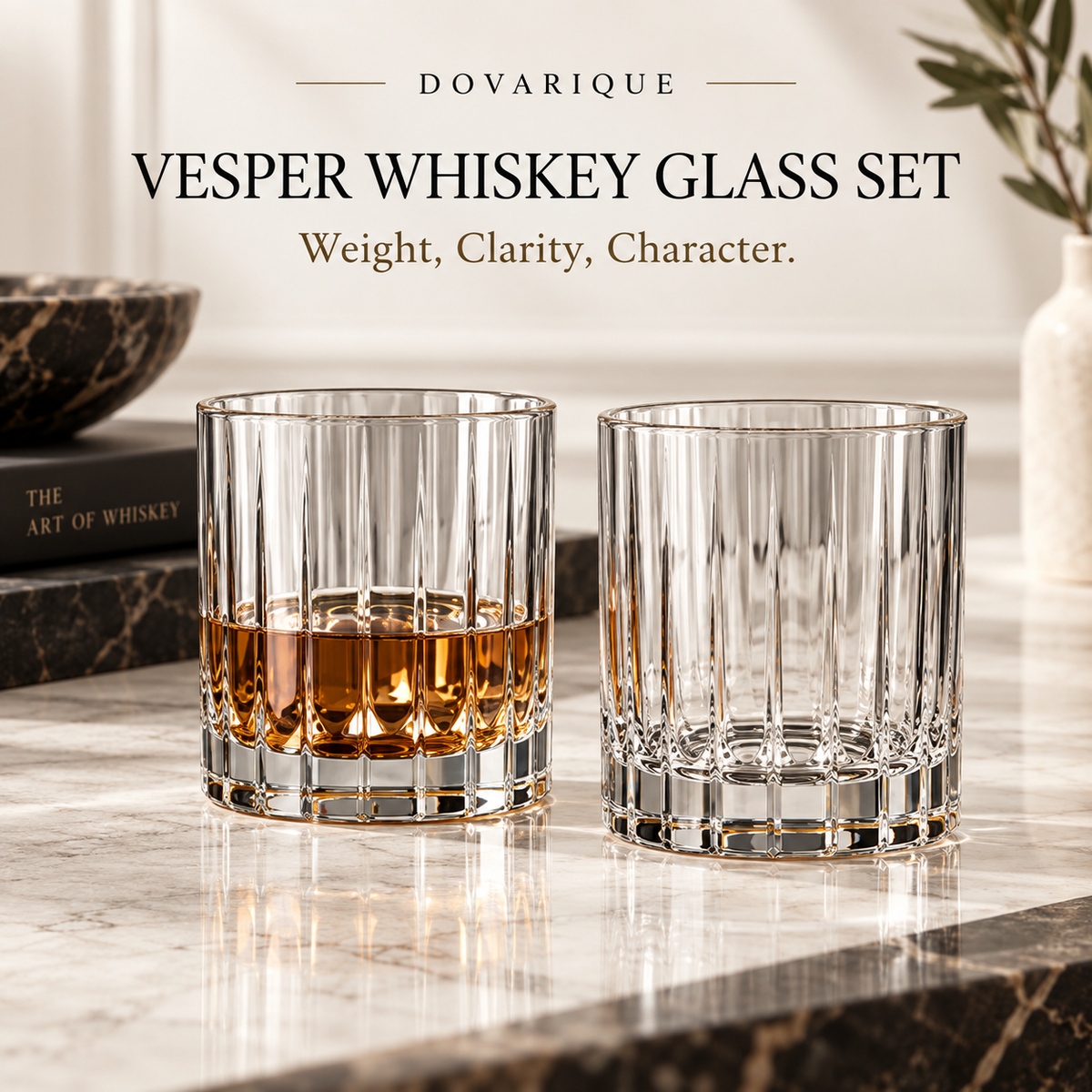 Dovarique®| Vesper Whisky Glass Set