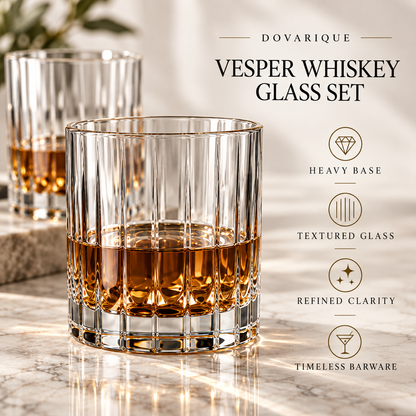 Dovarique®| Vesper Whisky Glass Set