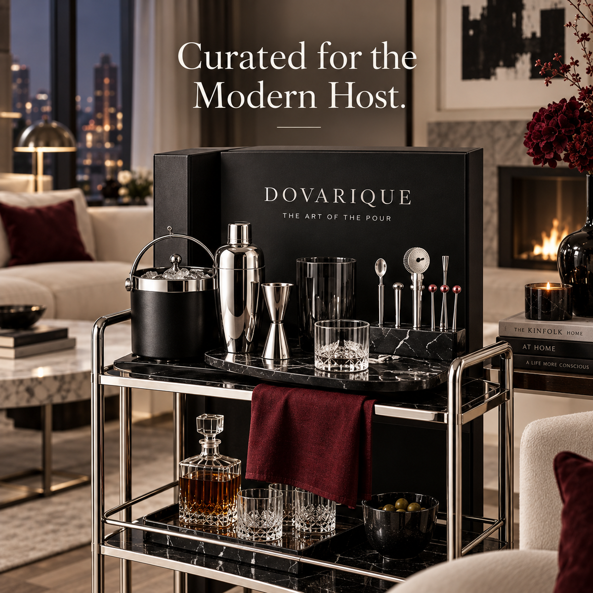 Dovarique®| Maison Bar Cart Set
