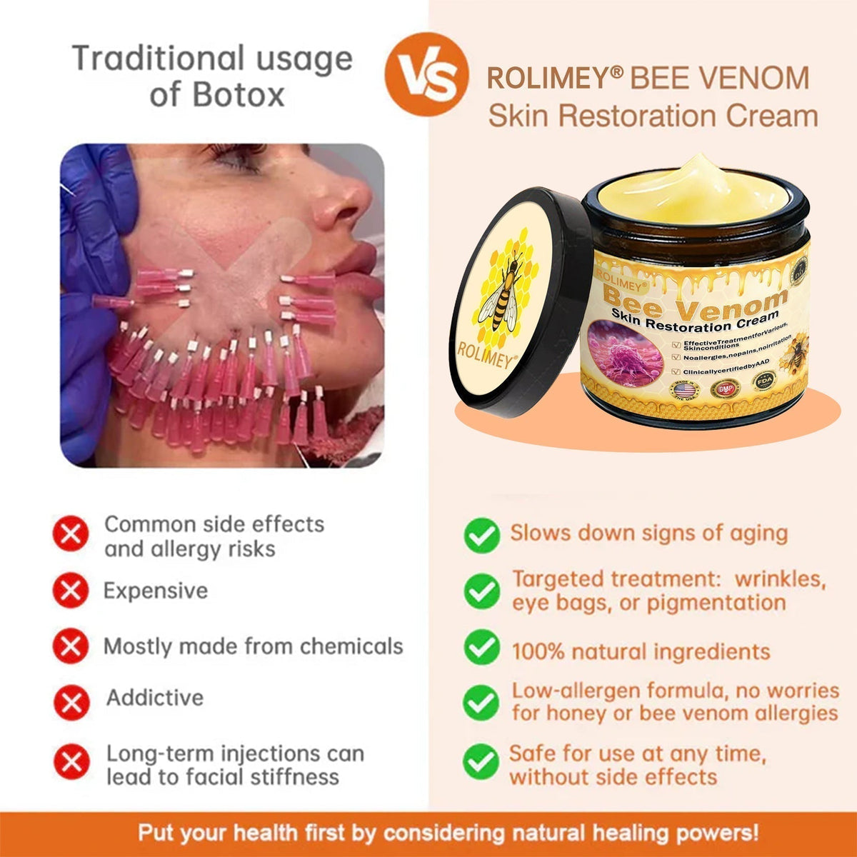 💥💥Official Brand Shop丨Rolimey® Bee venom Pro Comprehensive Cream—Tightening for Skin Types