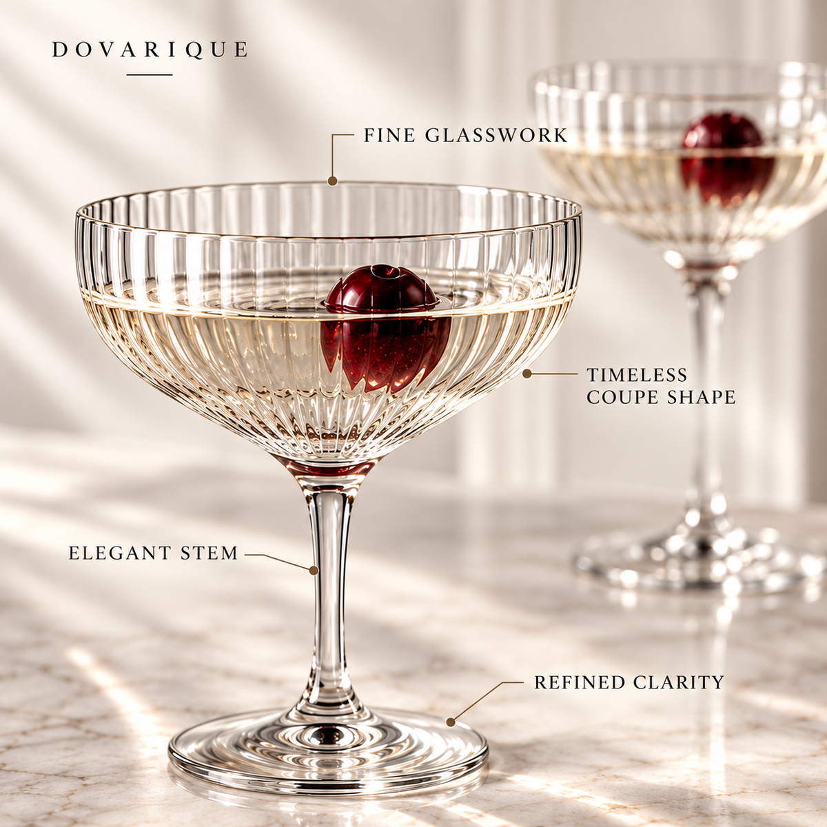 Dovarique®| Vela Mirror Cocktail Shaker